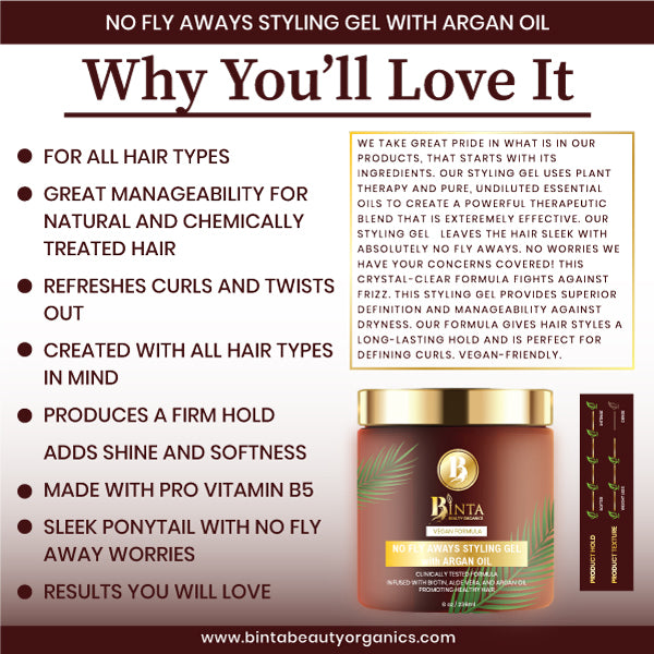 Styling Gel With Argan Oil Firm Hold No Residue Or Hard Gel