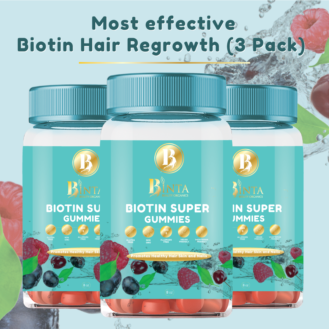 Most Effective Biotin Gummies Hair Regrowth (3 Pack)