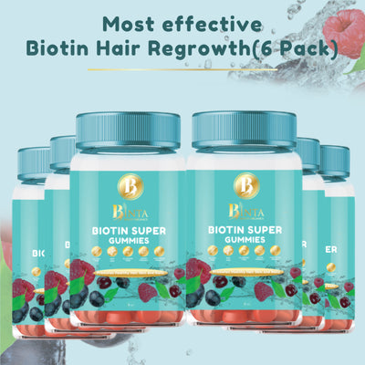 Most Effective Biotin Gummies Hair Regrowth (6 Pack)