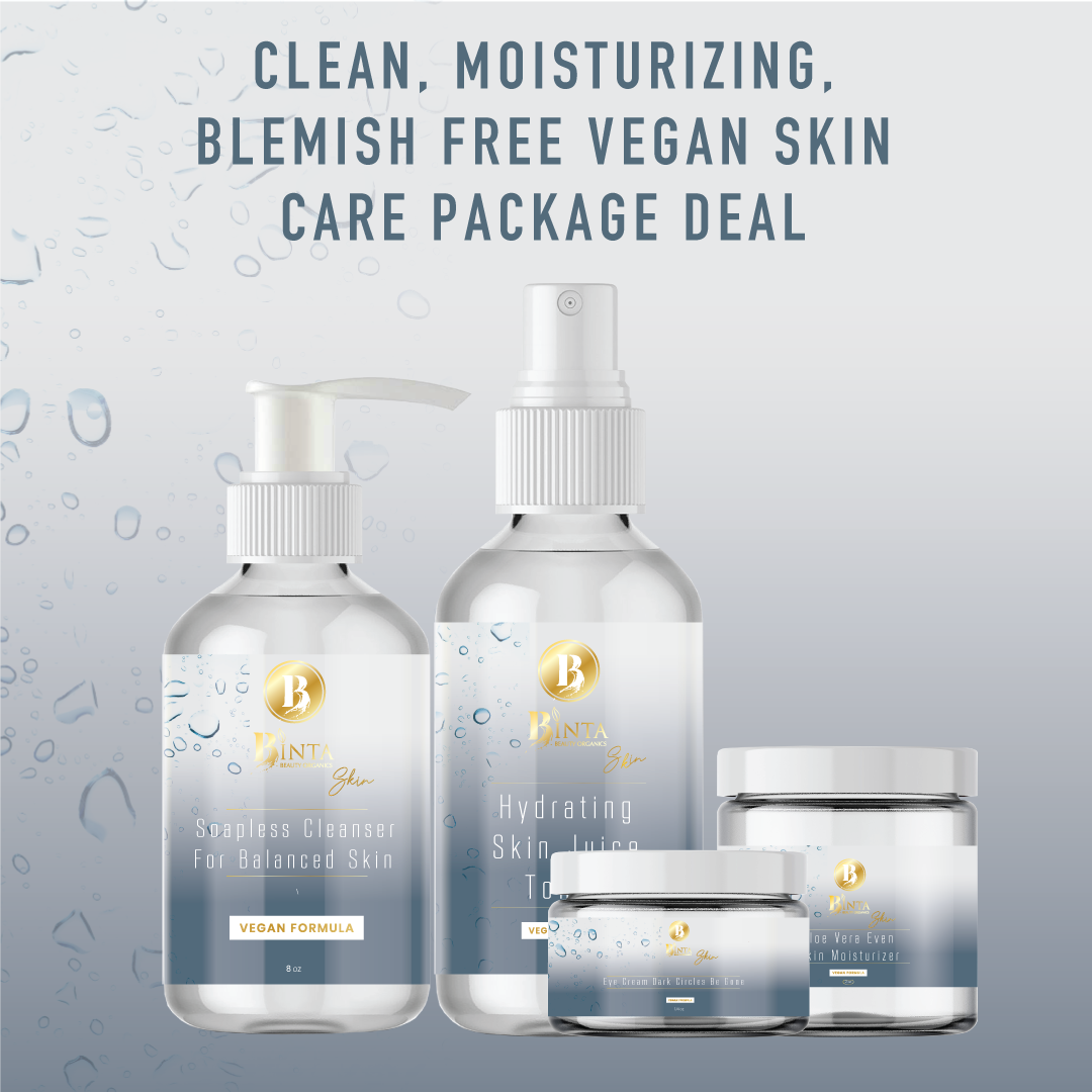Clean, Moisturizing, Blemish Free Vegan Skin Care Package Deal