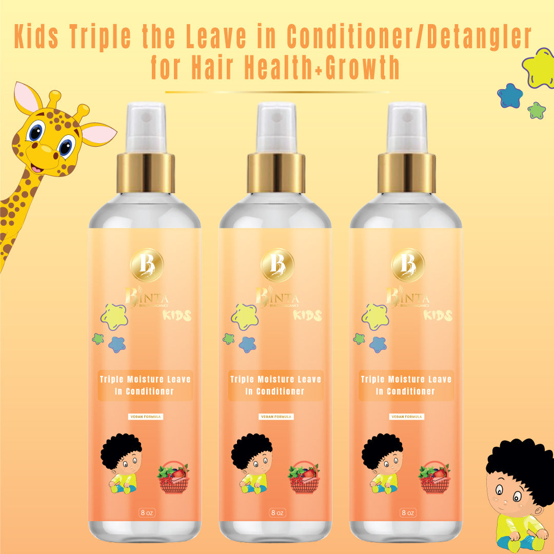 Kids Triple The Leave In Conditioner / Detangler For Hair Health Growt